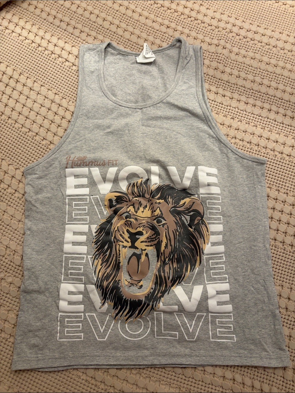 Men's Gray 'Evolve' Lion Graphic Tank Top New Size L